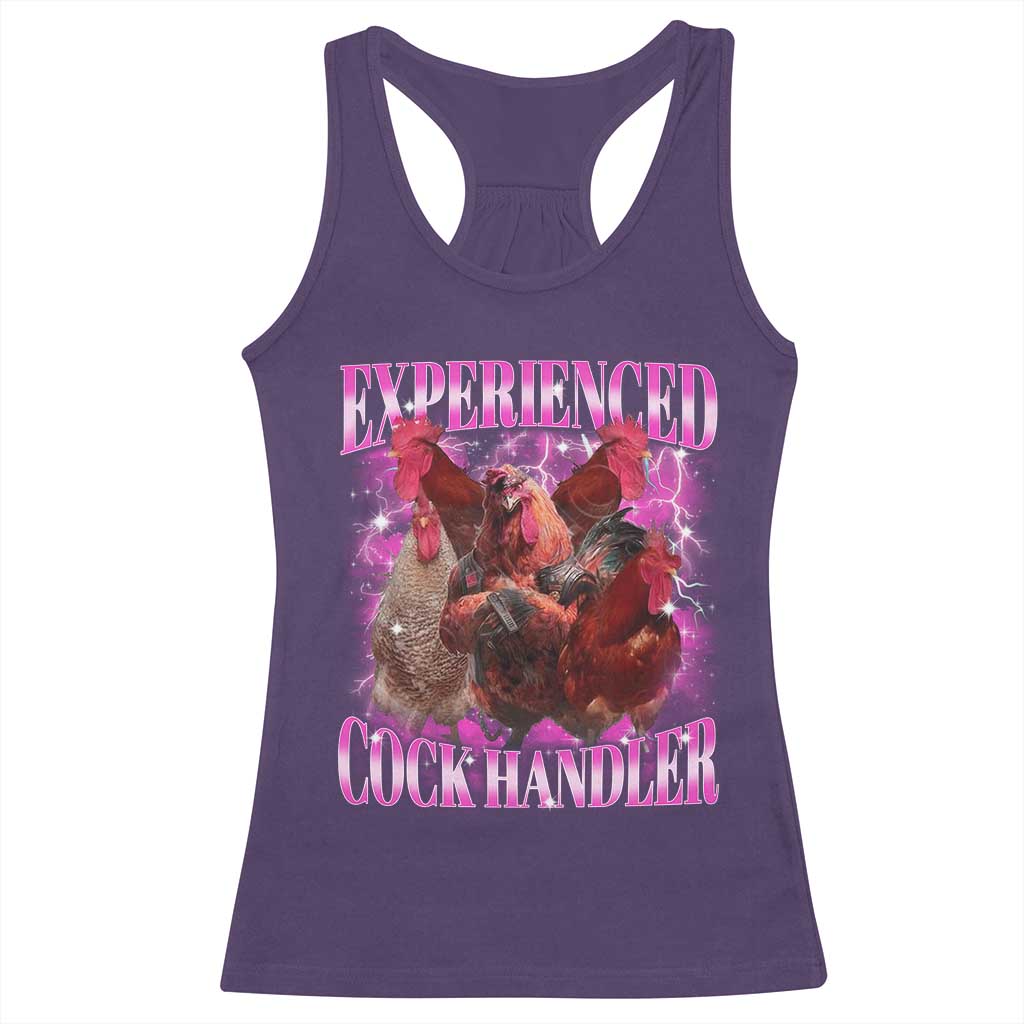 Embarrassing Adult Humor Experienced Cock Handler Inappropriate Racerback Tank Top - Wonder Print Shop