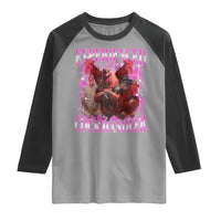 Embarrassing Adult Humor Experienced Cock Handler Inappropriate Raglan Shirt - Wonder Print Shop