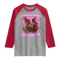 Embarrassing Adult Humor Experienced Cock Handler Inappropriate Raglan Shirt - Wonder Print Shop