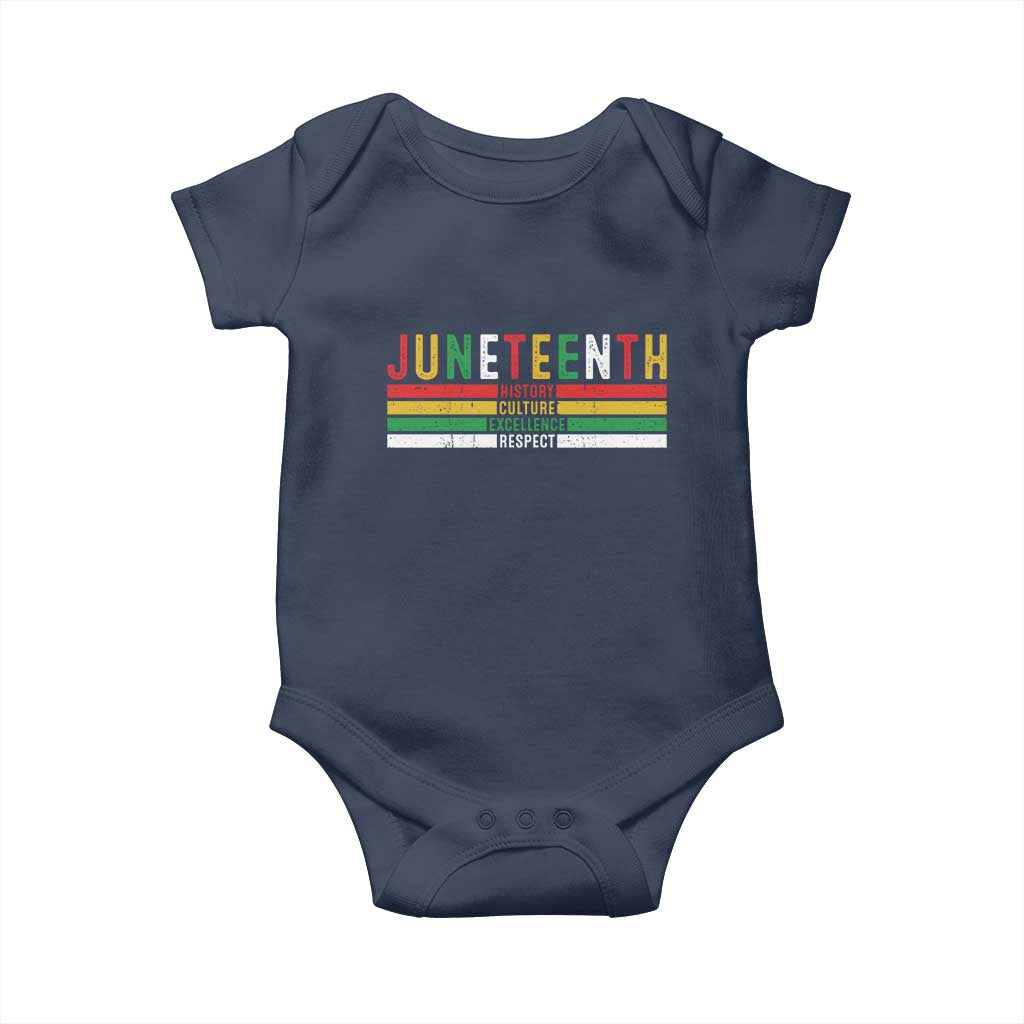 Juneteenth Baby Onesie Black History Culture Excellence Respect Retro Vintage