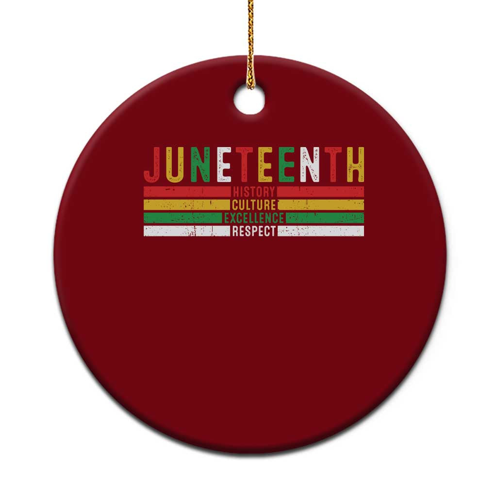 Juneteenth Ceramic Ornament Black History Culture Excellence Respect Retro Vintage - Wonder Print Shop