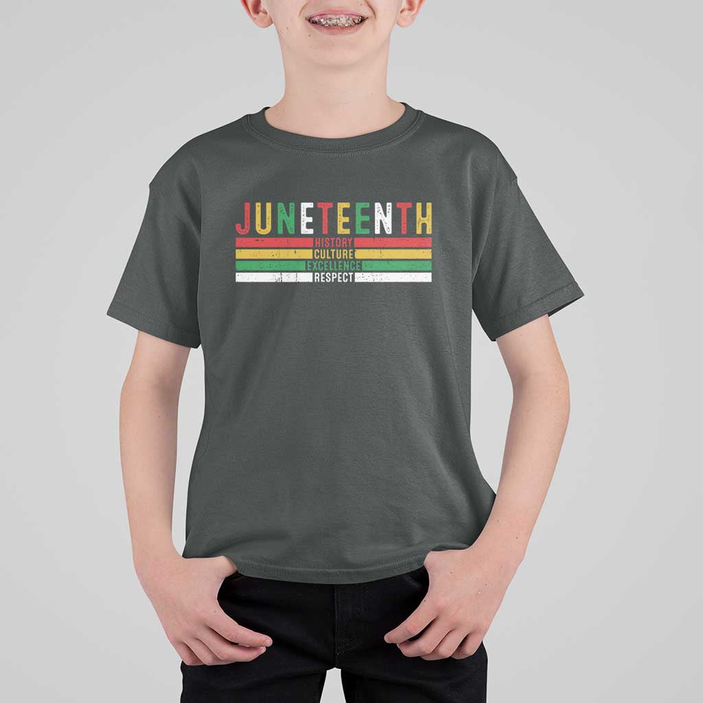 Juneteenth T Shirt For Kid Black History Culture Excellence Respect Retro Vintage