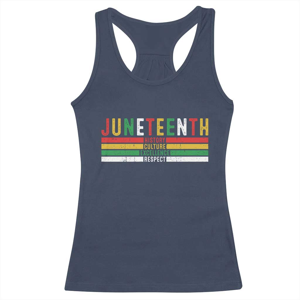 Juneteenth Racerback Tank Top Black History Culture Excellence Respect Retro Vintage