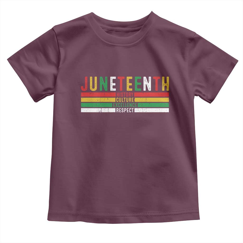 Juneteenth Toddler T Shirt Black History Culture Excellence Respect Retro Vintage