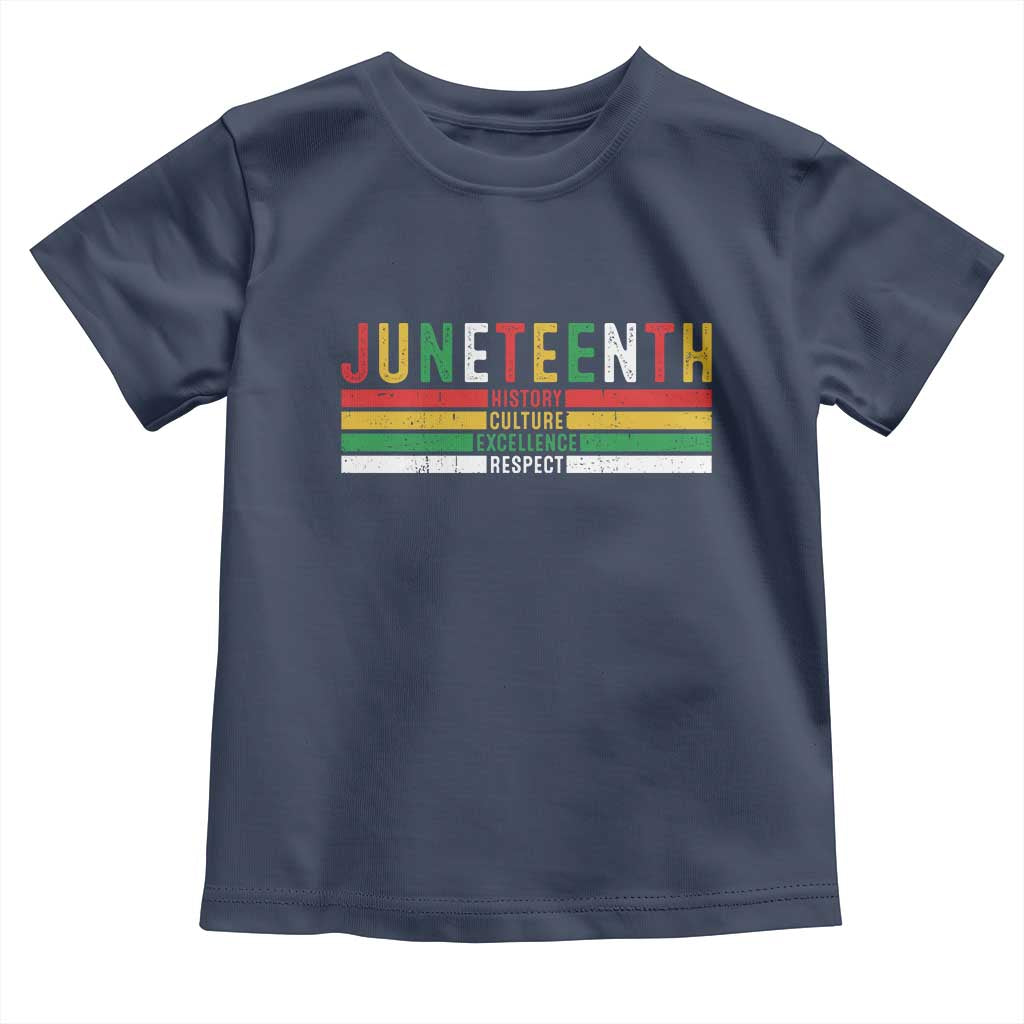 Juneteenth Toddler T Shirt Black History Culture Excellence Respect Retro Vintage