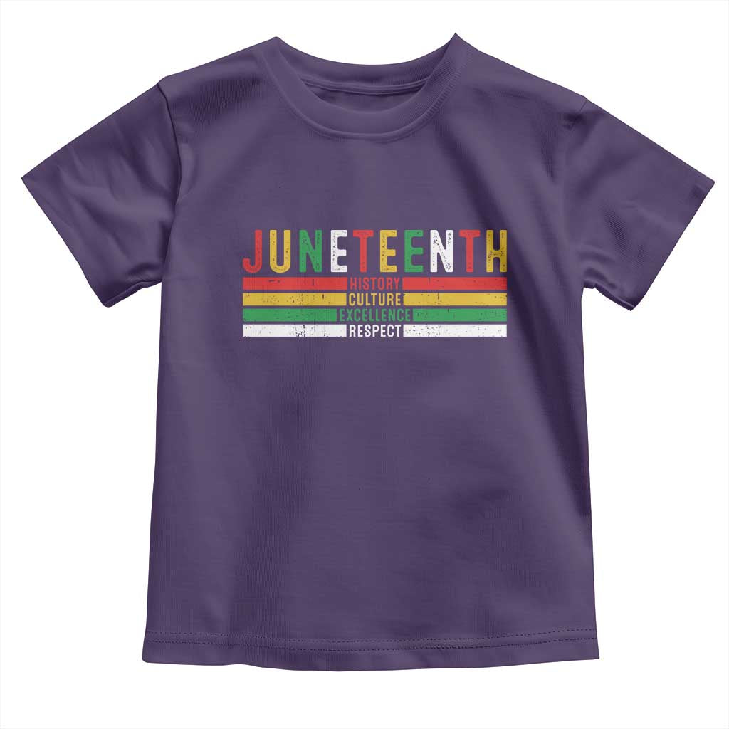 Juneteenth Toddler T Shirt Black History Culture Excellence Respect Retro Vintage