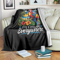 Humor Retirement Throw Blanket Im Retired 5 OClock Everywhere Vintage Beach Parrot Cocktail