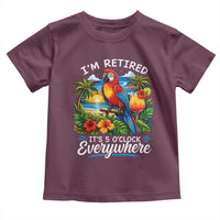 Humor Retirement Toddler T Shirt Im Retired 5 OClock Everywhere Vintage Beach Parrot Cocktail