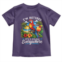 Humor Retirement Toddler T Shirt Im Retired 5 OClock Everywhere Vintage Beach Parrot Cocktail
