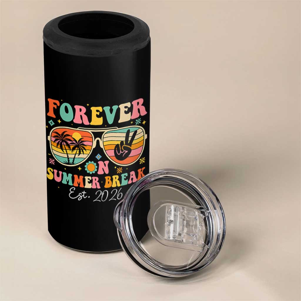 Retired Teacher Gift 4 in 1 Can Cooler Tumbler Forever On Summer Break Retirement 2026