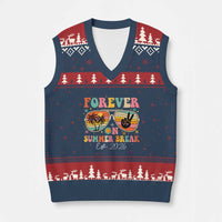 Retired Teacher Gift V-Neck Knit Sweater Vest Forever On Summer Break Retirement 2026