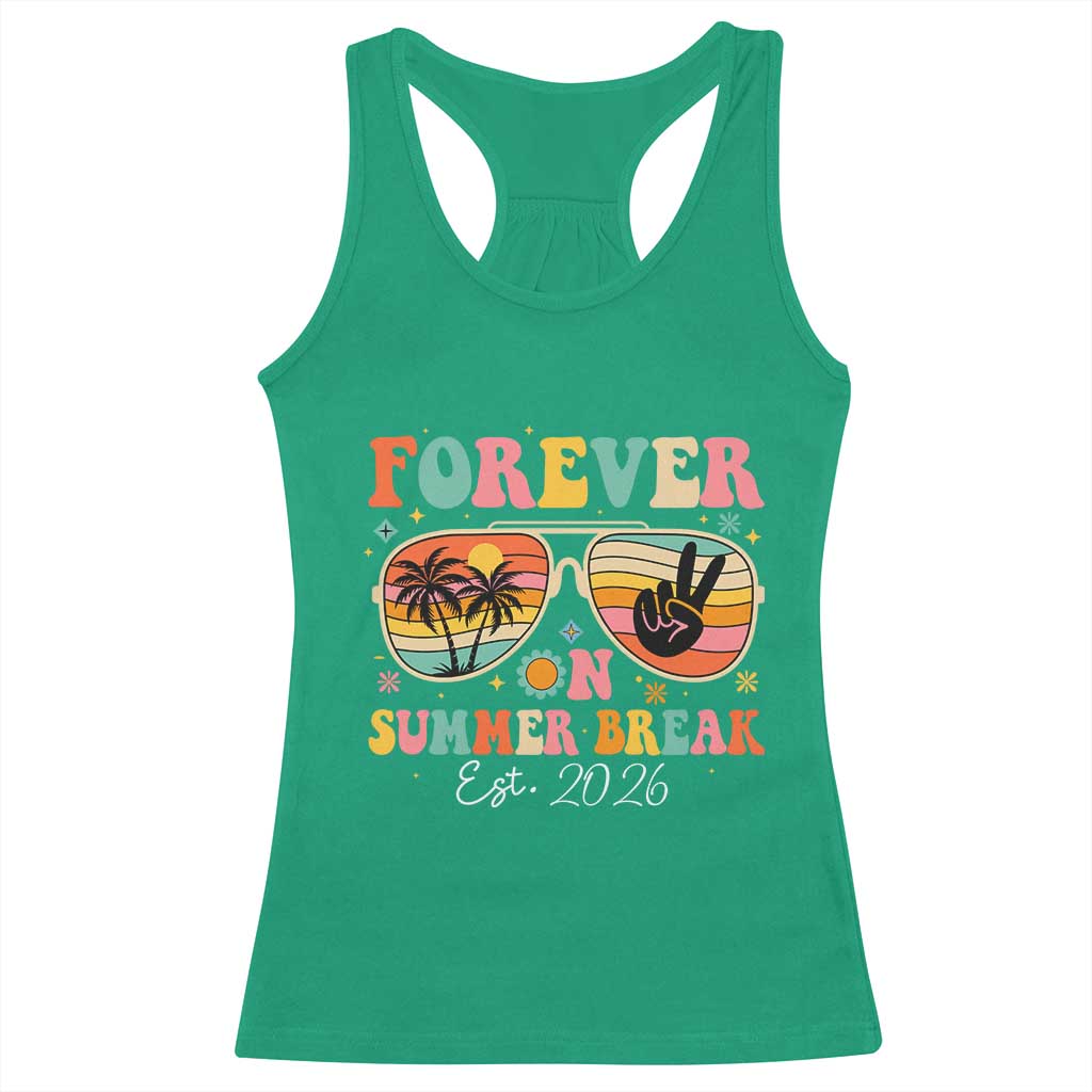 Retired Teacher Gift Racerback Tank Top Forever On Summer Break Retirement 2026