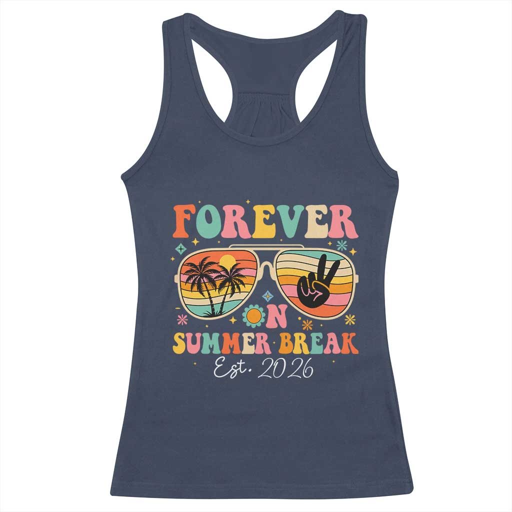 Retired Teacher Gift Racerback Tank Top Forever On Summer Break Retirement 2026
