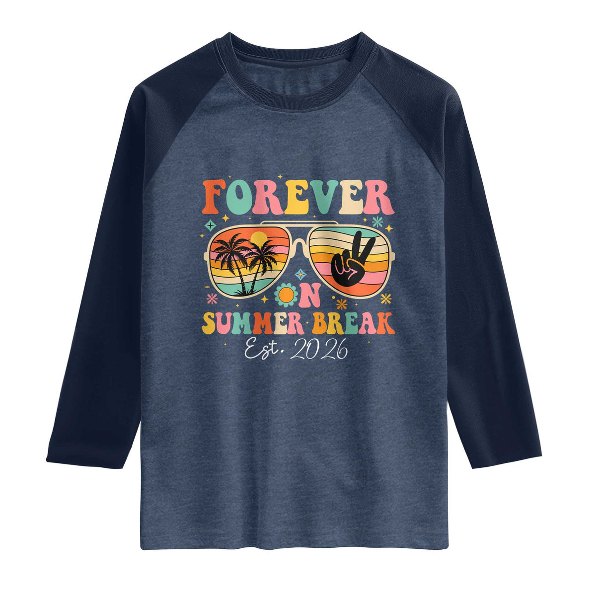 Retired Teacher Gift Raglan Shirt Forever On Summer Break Retirement 2026