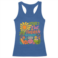 Schools Out Forever Retirement 2026 Racerback Tank Top Retired Teacher Gifts Vintage Flower Graphic