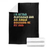 Im Often Mistaken For An Adult Because Of My Age Throw Blanket Sarcastic Quote Funny Saying Old Guys Birthday Gifts
