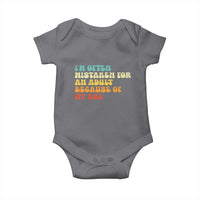 Im Often Mistaken For An Adult Because Of My Age Baby Onesie Sarcastic Quote Funny Saying Old Guys Birthday Gifts
