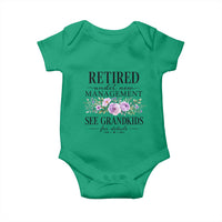 Retired Grandma Gift Baby Onesie Retired Under New Management See Grandkids For Details Retirement Flower Graphic