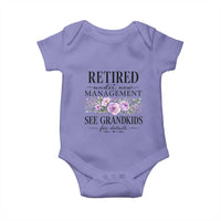 Retired Grandma Gift Baby Onesie Retired Under New Management See Grandkids For Details Retirement Flower Graphic