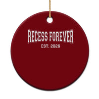 Retired Teacher Ceramic Ornament Retro Varsity Vintage Recess Forever Retirement 2026