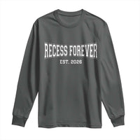 Retired Teacher Long Sleeve Shirt Retro Varsity Vintage Recess Forever Retirement 2026
