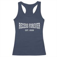 Retired Teacher Racerback Tank Top Retro Varsity Vintage Recess Forever Retirement 2026