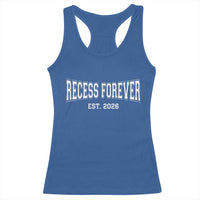 Retired Teacher Racerback Tank Top Retro Varsity Vintage Recess Forever Retirement 2026