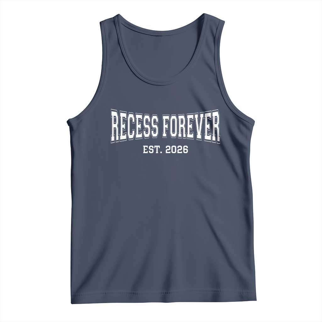 Retired Teacher Tank Top Retro Varsity Vintage Recess Forever Retirement 2026