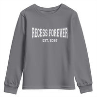 Retired Teacher Youth Sweatshirt Retro Varsity Vintage Recess Forever Retirement 2026