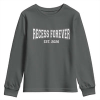 Retired Teacher Youth Sweatshirt Retro Varsity Vintage Recess Forever Retirement 2026