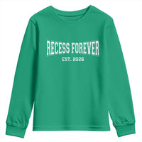 Retired Teacher Youth Sweatshirt Retro Varsity Vintage Recess Forever Retirement 2026