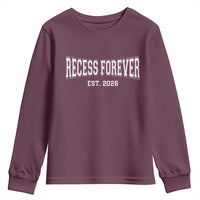 Retired Teacher Youth Sweatshirt Retro Varsity Vintage Recess Forever Retirement 2026