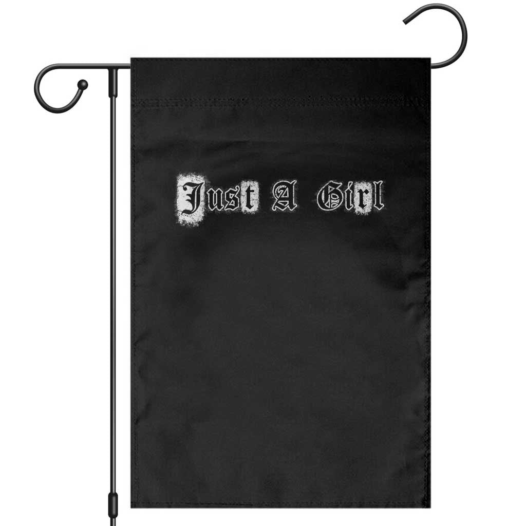Just A Girl Garden Flag Gothic Blackletter Typography Design
