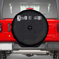 Just A Girl Spare Tire Cover Gothic Blackletter Typography Design