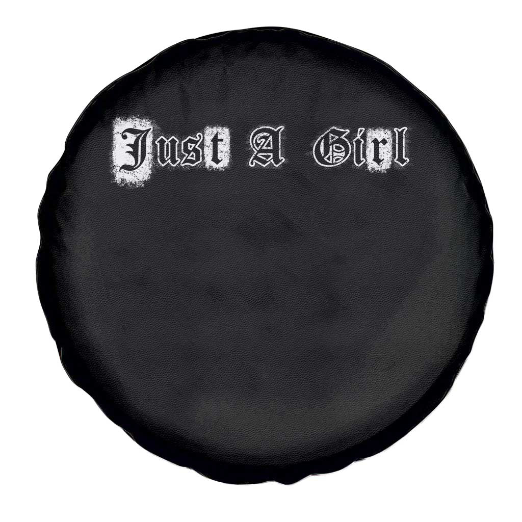 Just A Girl Spare Tire Cover Gothic Blackletter Typography Design