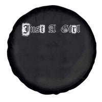 Just A Girl Spare Tire Cover Gothic Blackletter Typography Design