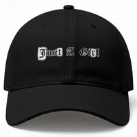 Just A Girl Baseball Cap Gothic Blackletter Typography Design