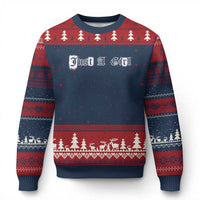 Just A Girl Ugly Christmas Sweater Gothic Blackletter Typography Design