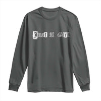 Just A Girl Long Sleeve Shirt Gothic Blackletter Typography Design