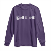Just A Girl Long Sleeve Shirt Gothic Blackletter Typography Design