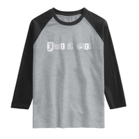 Just A Girl Raglan Shirt Gothic Blackletter Typography Design