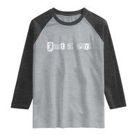 Just A Girl Raglan Shirt Gothic Blackletter Typography Design