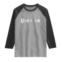 Just A Girl Raglan Shirt Gothic Blackletter Typography Design