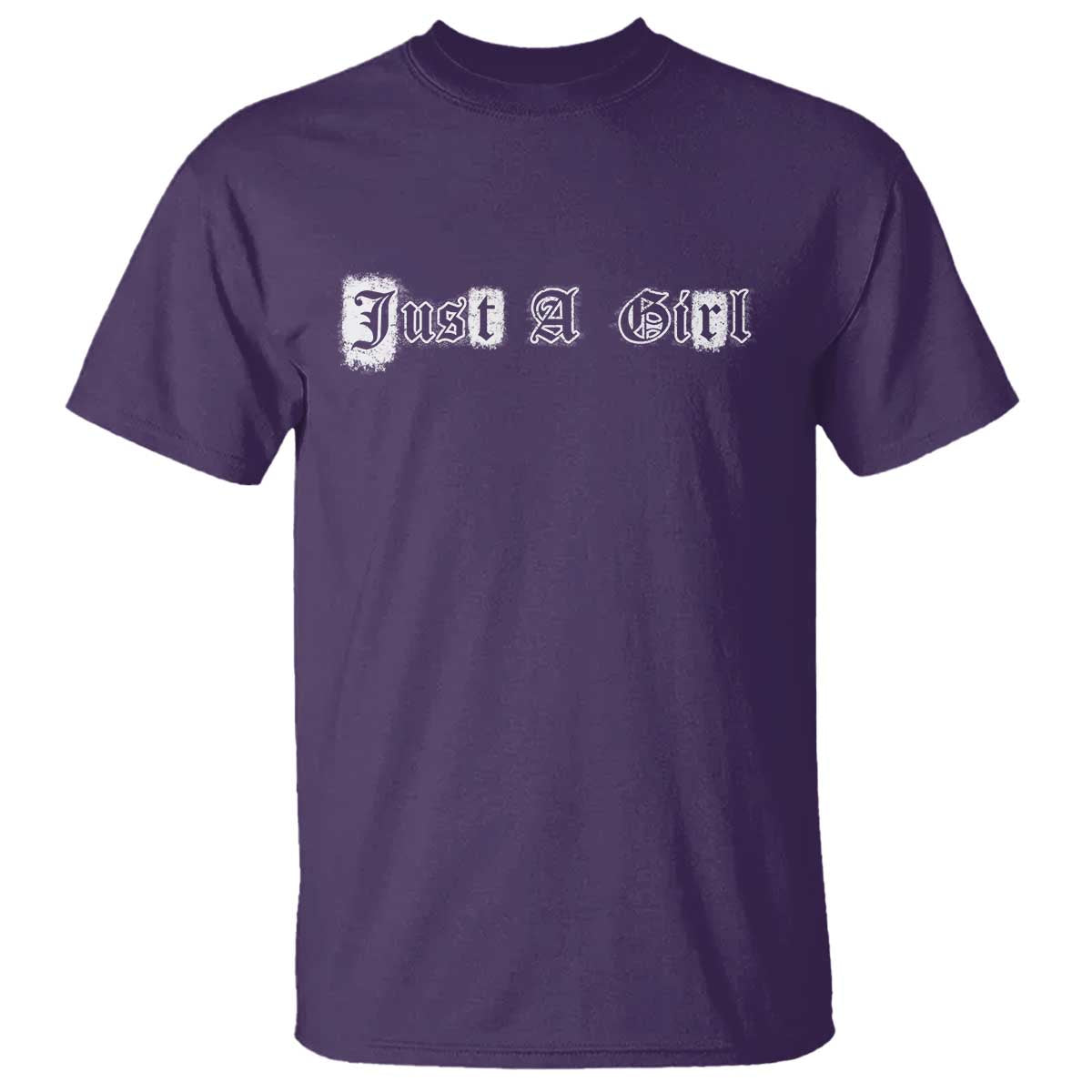 Just A Girl T Shirt Gothic Blackletter Typography Design