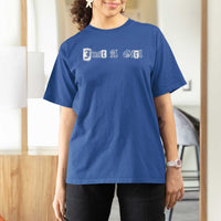 Just A Girl T Shirt For Women Gothic Blackletter Typography Design