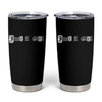 Just A Girl Tumbler Cup Gothic Blackletter Typography Design