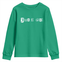 Just A Girl Youth Sweatshirt Gothic Blackletter Typography Design