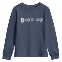 Just A Girl Youth Sweatshirt Gothic Blackletter Typography Design