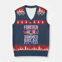 Retired Teacher V-Neck Knit Sweater Vest Forever On Summer Break Retirement 2026