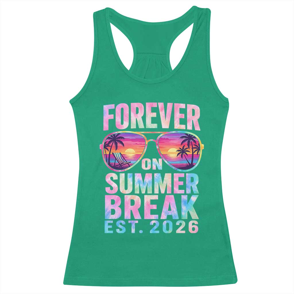 Retired Teacher Racerback Tank Top Forever On Summer Break Retirement 2026